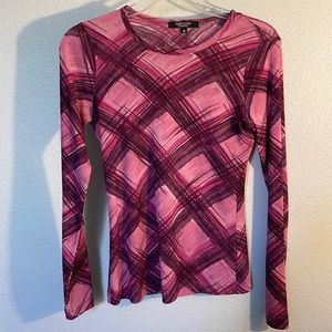Size M Karen Kane bright long sleeve pink shirt.